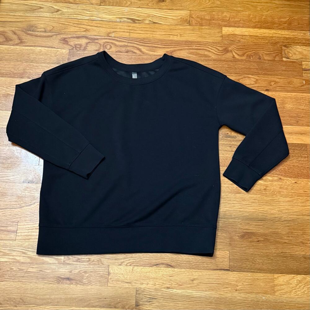 Mondetta Women’s Large Black Long Sleeve Crewneck Basic Casual Goth Wednesday